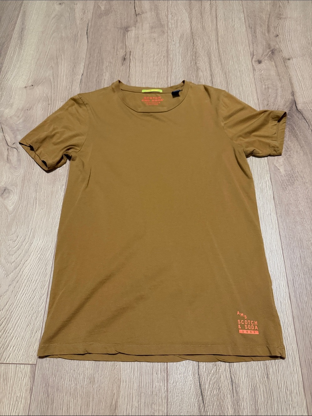 Scotch & Soda Olive-Brown Crewneck Short Sleeve Tee